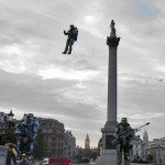 13/09/10 Jeff Moore
flanked by two Spartan warriors, Dan Schlund - the world's original rocket man - jets into Trafalgar Square for the launch of 'Halo: Reach' on Xbox 360. The game, which is set to smash the Halo series through the $2billion mark, launches globally tomorrow, with Westfield shopping centre to open at midnight on Monday especially. For more information please contact Paul McEntee on 0203 047 4078